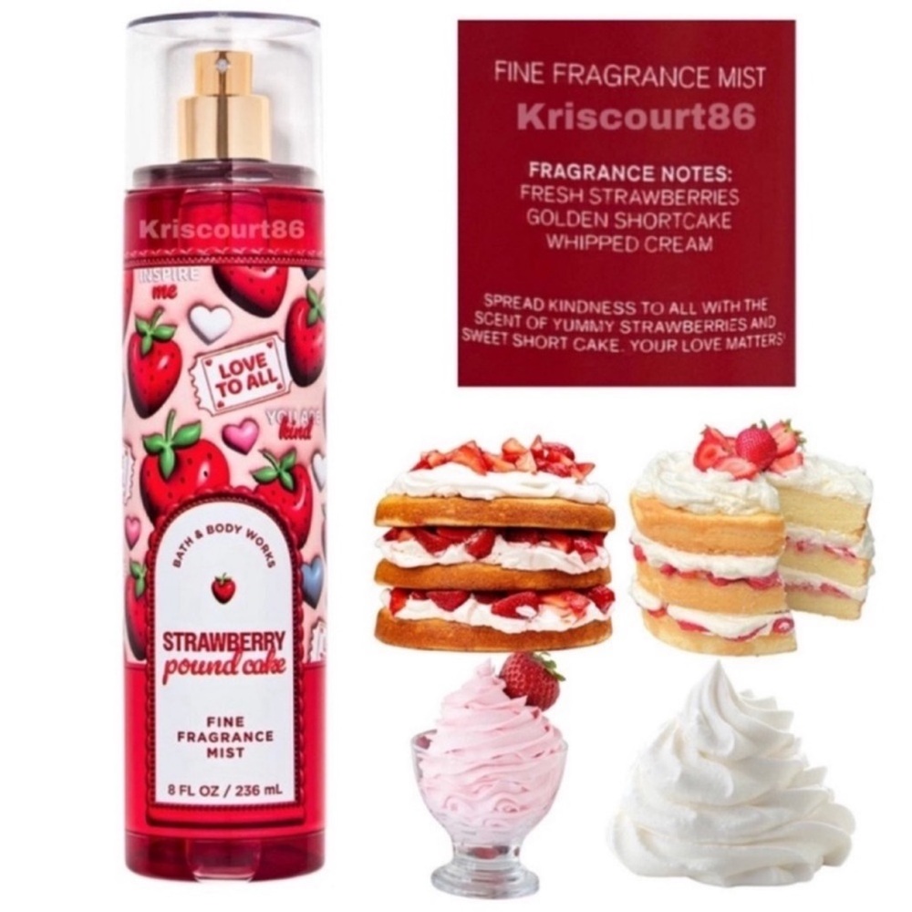 BBW Strawberry Poundcake 4PC NEW FULL-SIZE - Picture 6 of 16